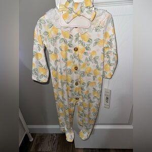 Lemon Print Baby Onesie